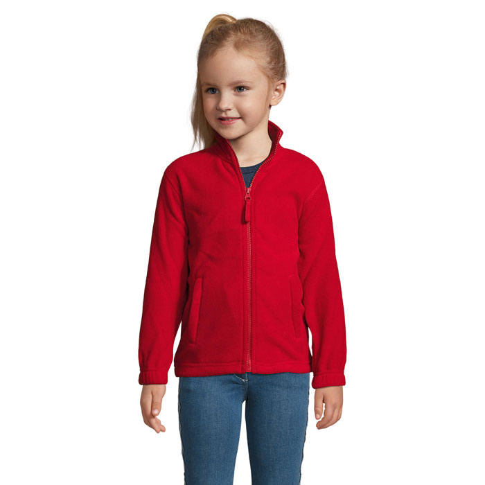 NORTH KIDS - NORTH KIDS fleecevest 300g - bedrukt of onbedrukt verkrijgbaar - Rood