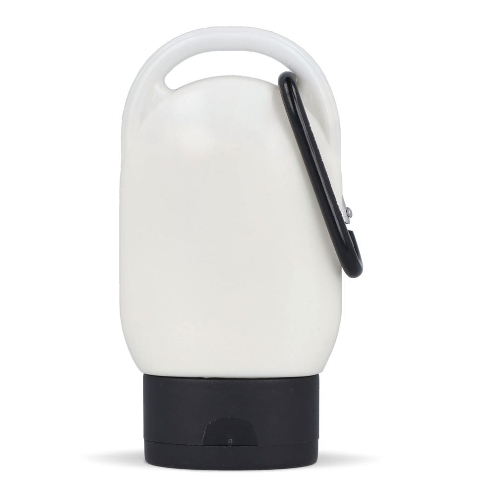 Zonnebrandlotion met Karabijnhaak SPF30 Gerecycled Materiaal - met logo of onbedrukt bestellen - zwart