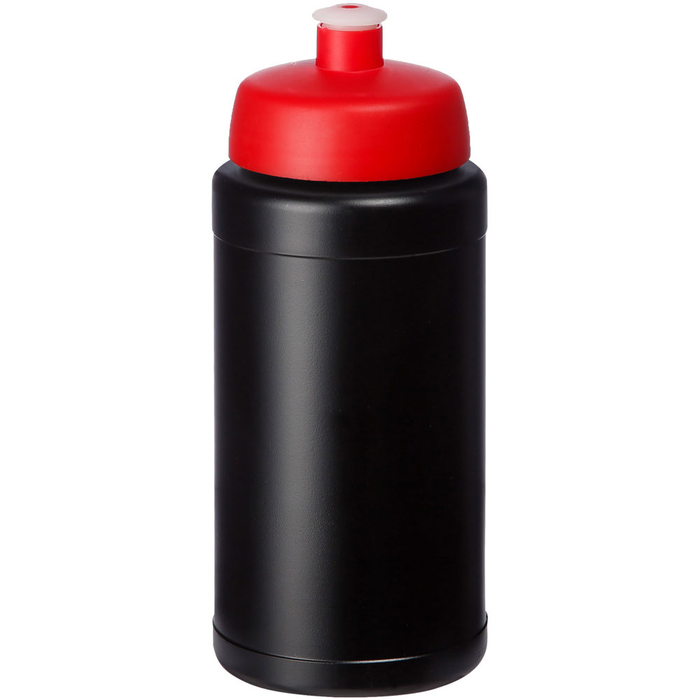 Baseline® Plus 500 ml drinkfles met sportdeksel - met logo of onbedrukt bestellen - Zwart, Rood