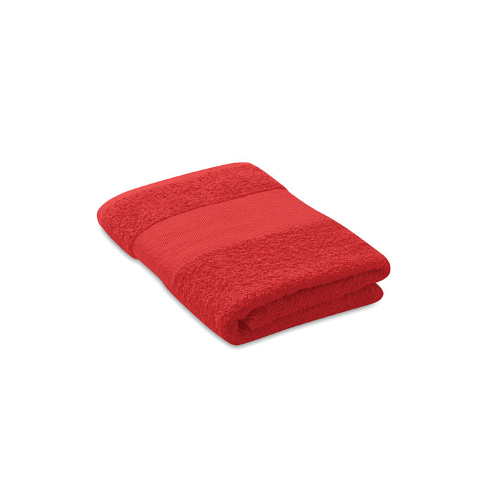 SERRY - Handdoek organisch 50x30cm - bedrukt of onbedrukt verkrijgbaar - Rood