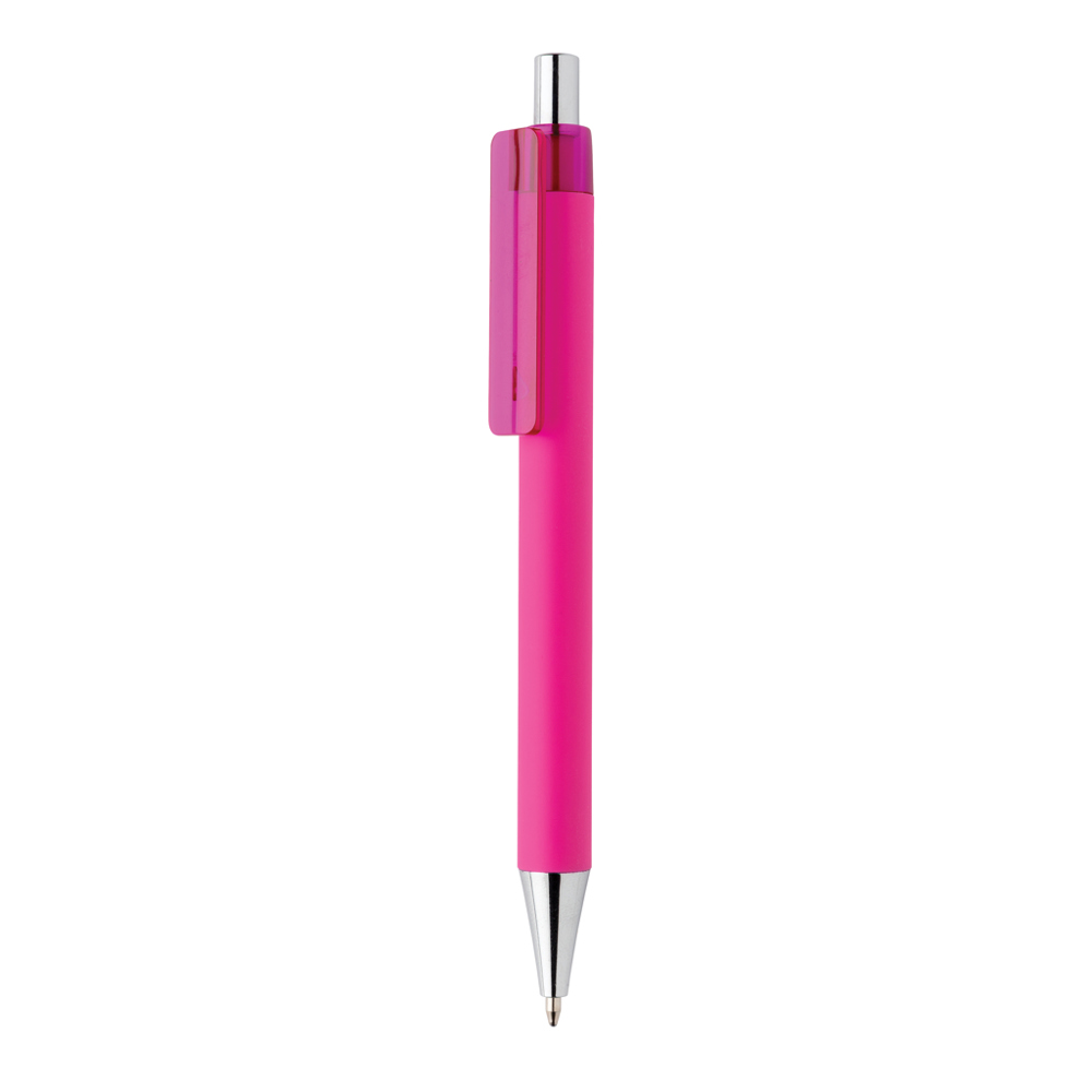 X8 RCS R-ABS pen met smooth touch - met logo of onbedrukt bestellen - roze (± PMS 227)