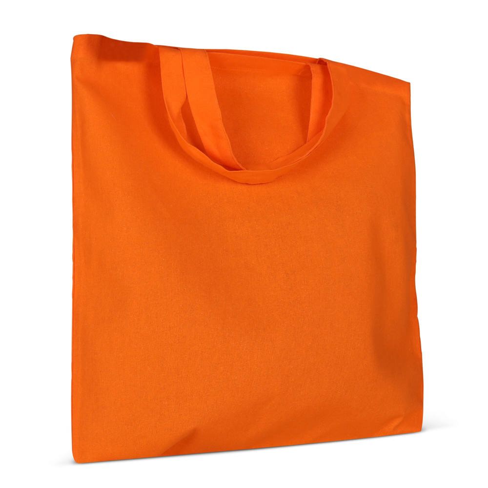 Schoudertas OEKO-TEX® gekleurd kort 140g/m² 38x42 cm - bedrukt of onbedrukt verkrijgbaar - oranje