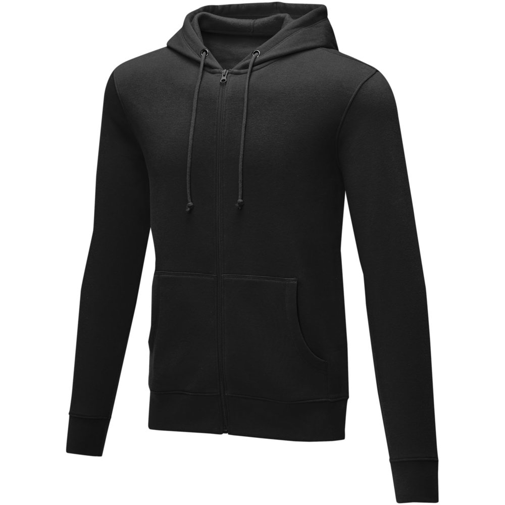 Theron heren hoodie met ritssluiting - met logo of onbedrukt bestellen - Zwart