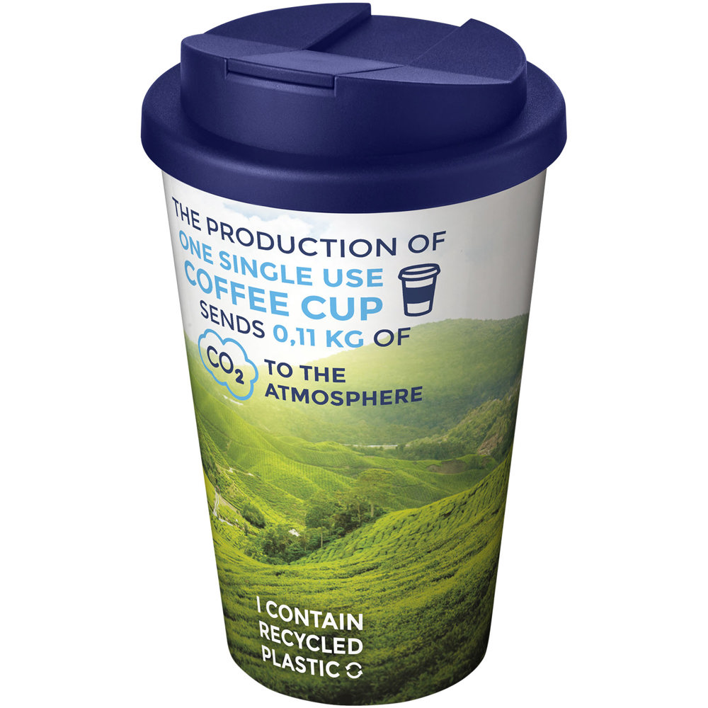 Brite-Americano® 350 ml geïsoleerde beker - voor bedrijven en relatiegeschenken - Wit, Blauw