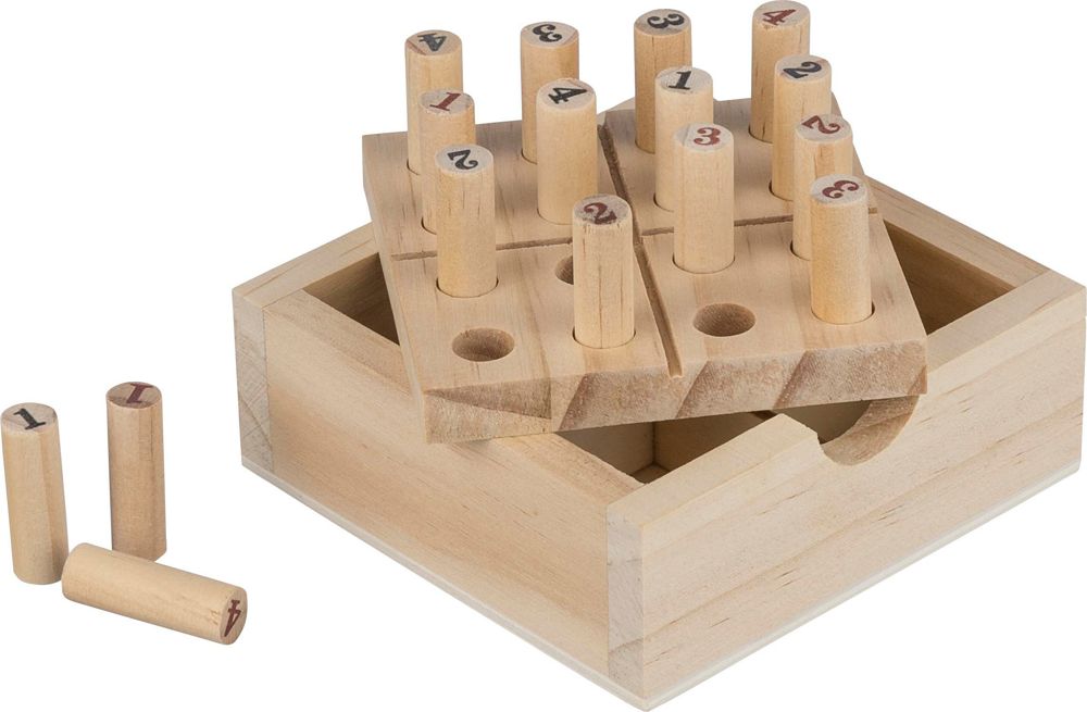 Grenenhouten mini Sudoku set Kenza - bedrukt of onbedrukt verkrijgbaar