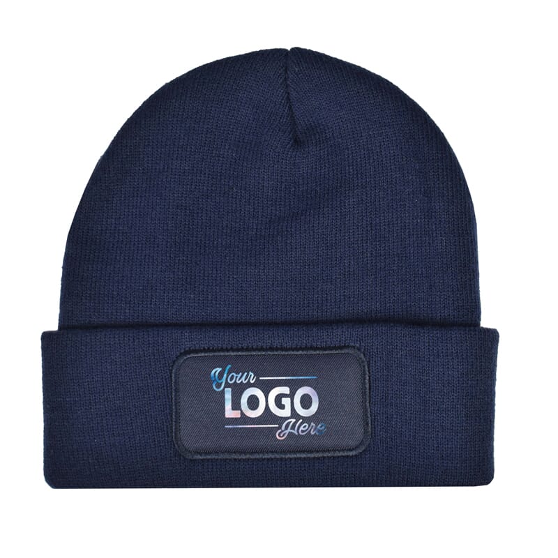 Gebreide muts met label 100% rPET