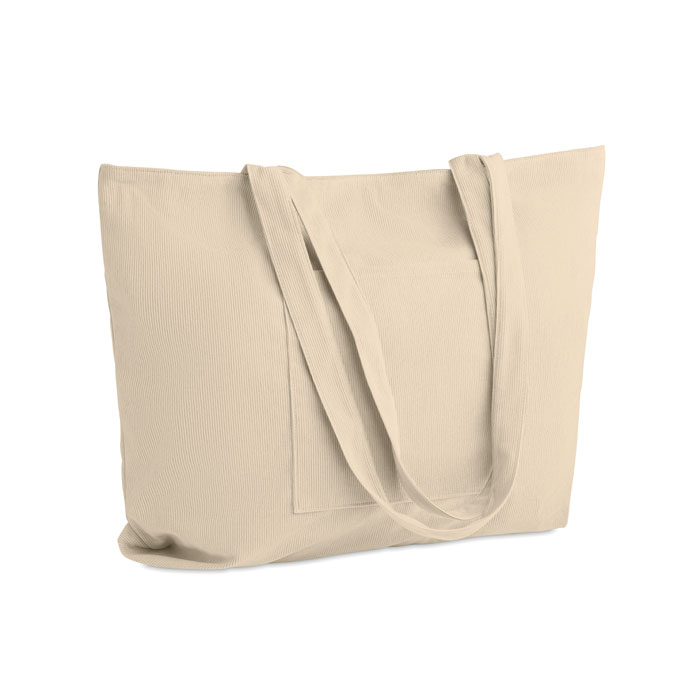CORDY G - Grote corduroy boodschappentas - met logo of onbedrukt bestellen - beige
