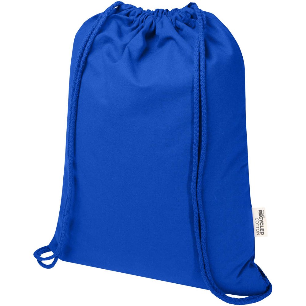 Oregon Blend 140 g/m² GRS gerecyclede tas met trekkoord 5 l - met logo of onbedrukt bestellen - Koningsblauw