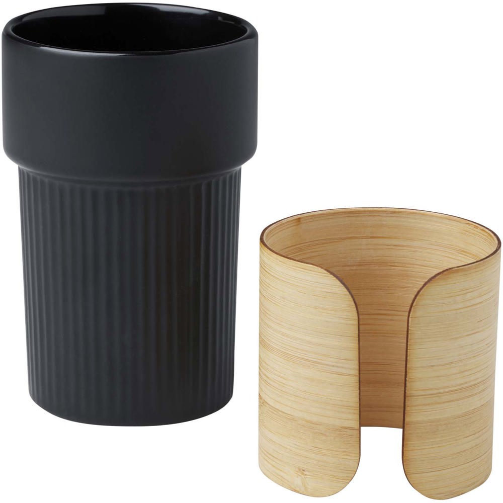 Fika 340 ml beker met bamboe hoes