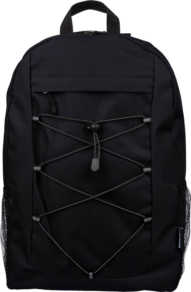 rPET polyester( 600D) hiking-rugzak Jari - voor bedrijven en relatiegeschenken - Zwart