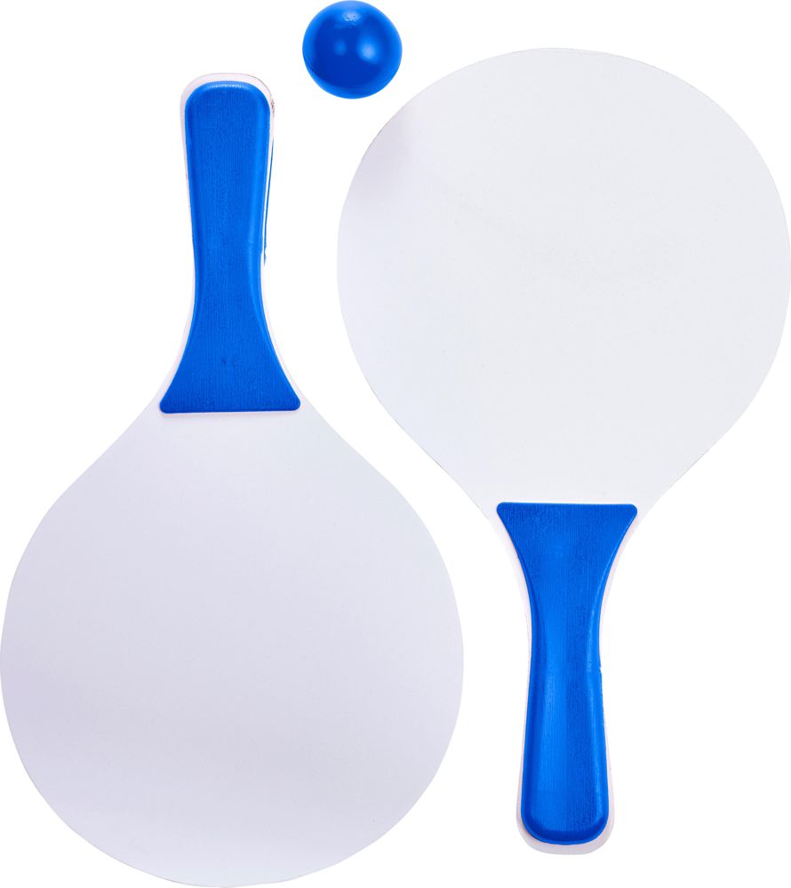 Houten strand tennisset Eliza - bedrukt of onbedrukt verkrijgbaar - blauw