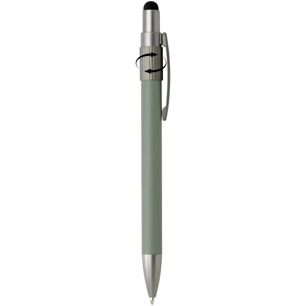 Rill RCS gerecycleerde balpen met stylus en fidget spinner (blauwe inkt)