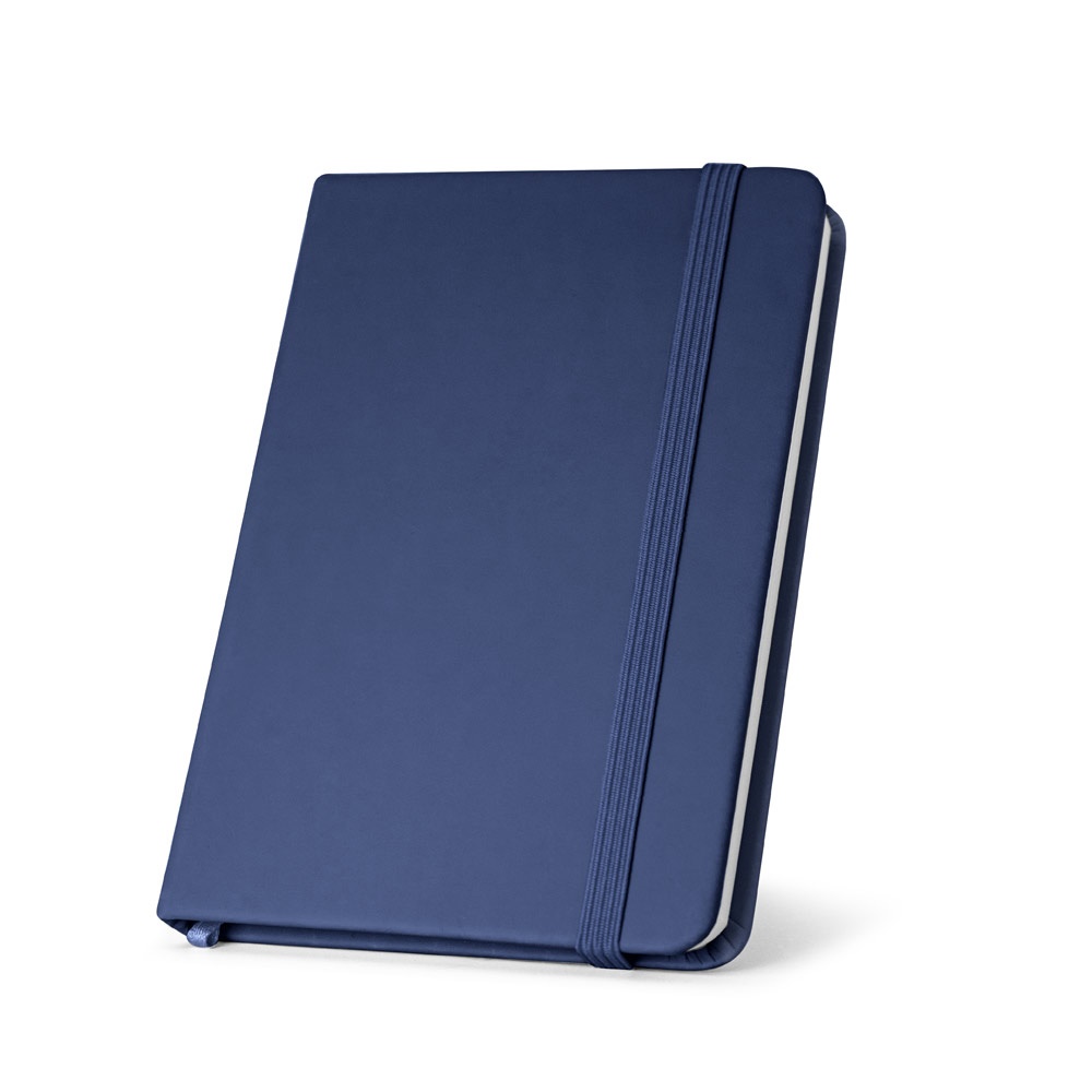 HEMINGWAY. A5 PU notitieblok met blanco pagina's - met logo of onbedrukt bestellen - blauw