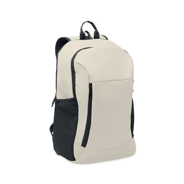 KOROVIN - 15" zachte PU laptop rugzak - voor bedrijven en relatiegeschenken - gebroken wit