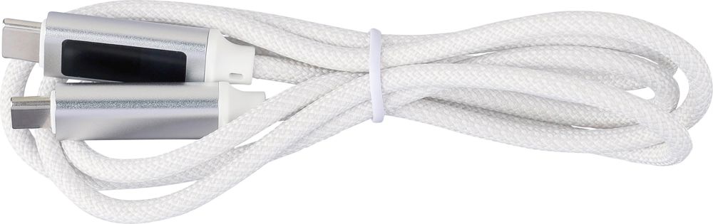 Nylon oplaadkabel Claudia - voor bedrijven en relatiegeschenken - Wit