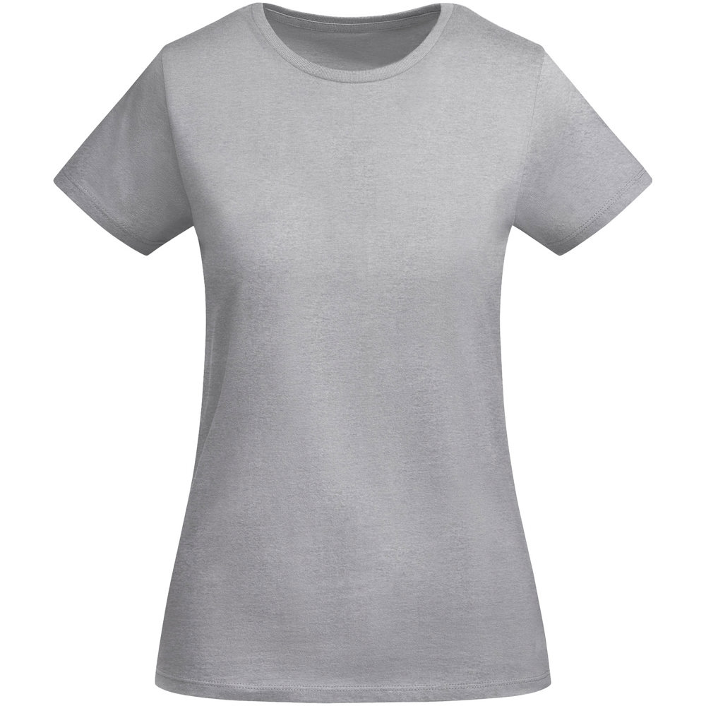 Breda biologisch katoenen dames T-shirt met korte mouwen - met logo of onbedrukt bestellen - Gemêleerd grijs