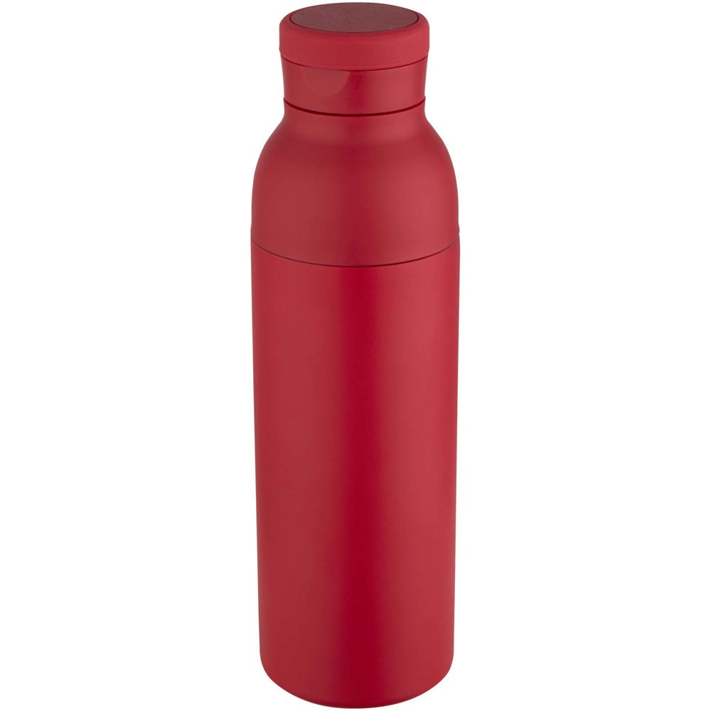 Illuminate 650 ml RCS gerecyclede roestvrijstalen dubbelwandige geïsoleerde waterfles - voor bedrijven en - rood