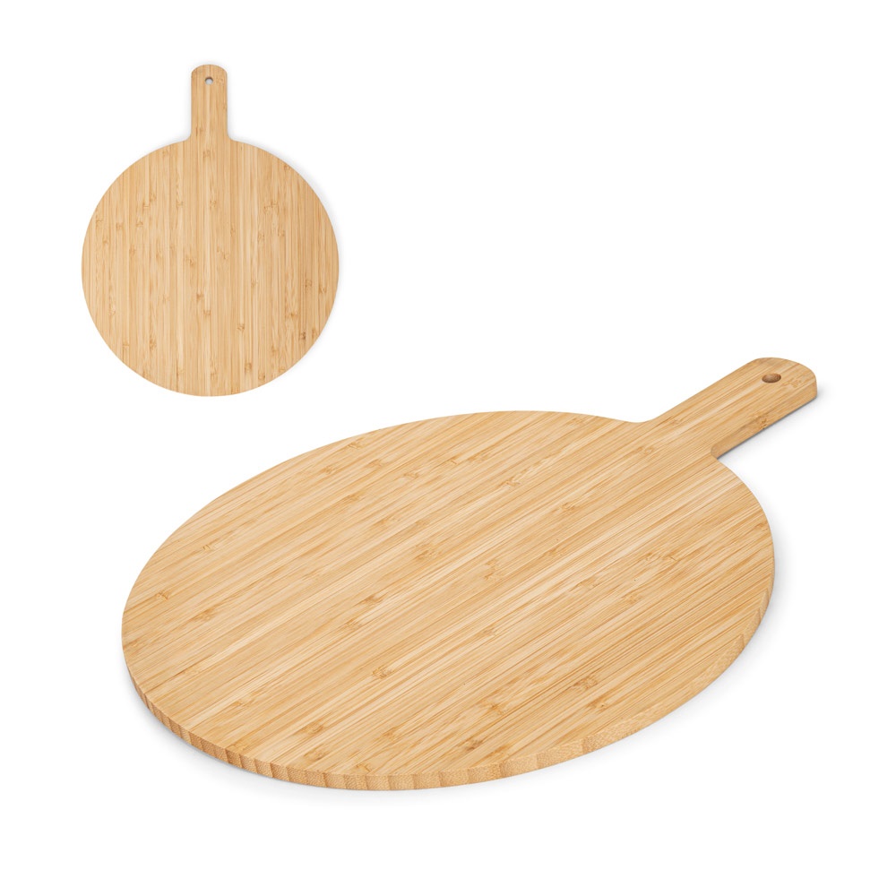 CHEESANO. Ronde bamboe serveerplank - voor bedrijven en relatiegeschenken