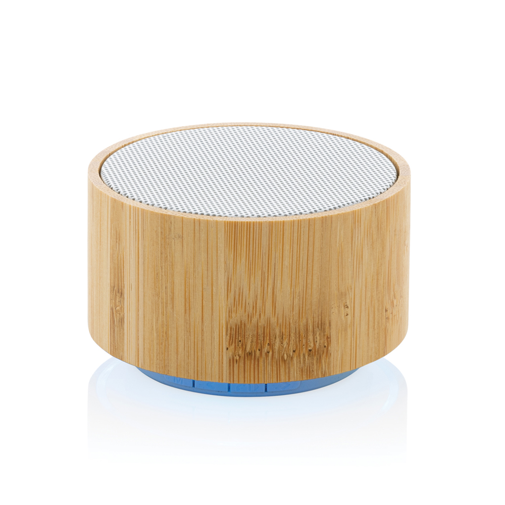RCS gereycled plastic en bamboe 3W draadloze luidspreker - met logo of onbedrukt bestellen - wit (± PMS White)