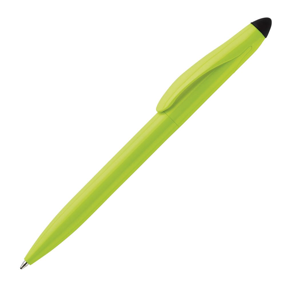 Balpen Touchy stylus hardcolour - voor bedrijven en relatiegeschenken - Lichtgroen / Zwart