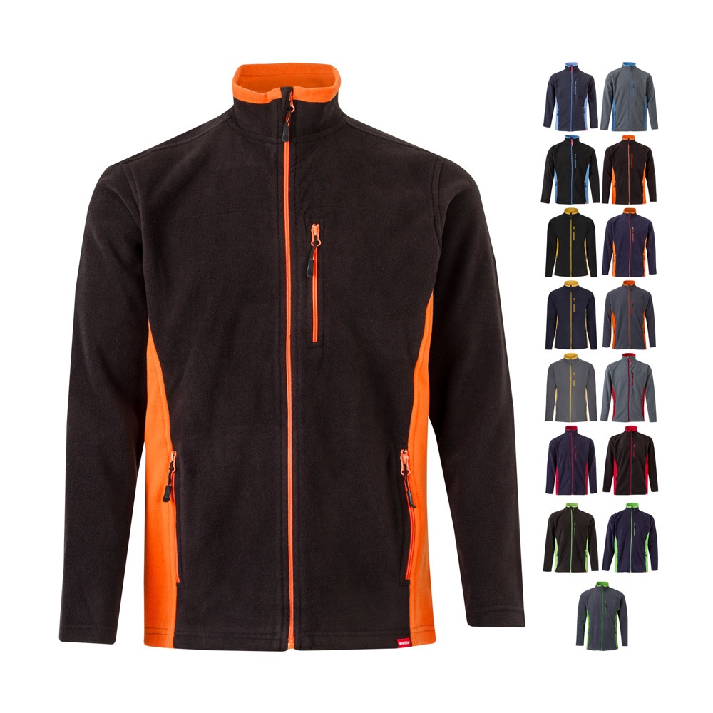VL GERAS. Tweekleurig fleecejack (220g/m²) van polyester (100%) - bedrukt of onbedrukt verkrijgbaar