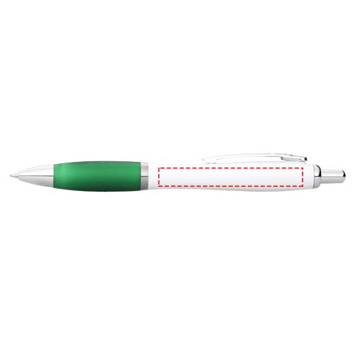 Nash balpen met witte houder en gekleurde grip (zwarte inkt)