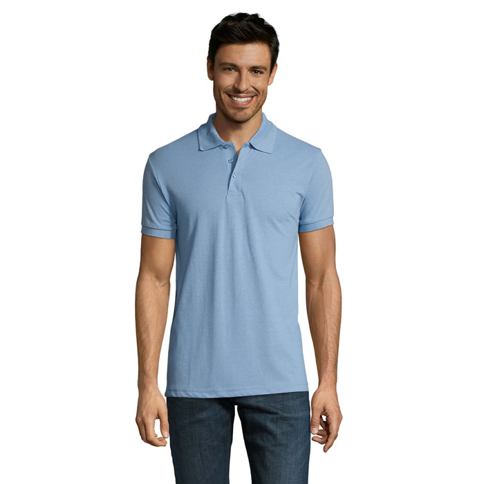 PRIME MEN - PRIME heren polo 200g - bedrukt of onbedrukt verkrijgbaar - Sky Blue Pique
