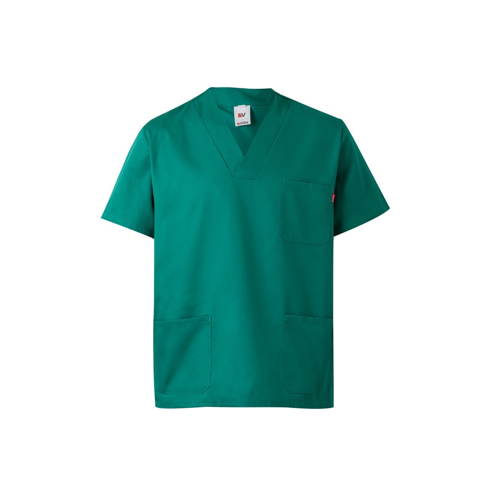 VL ILLAPA. Tuniek van keperstof (190g/m²) met korte mouwen, van polyester (65%) en katoen (35%) - bedrukt of - Groen