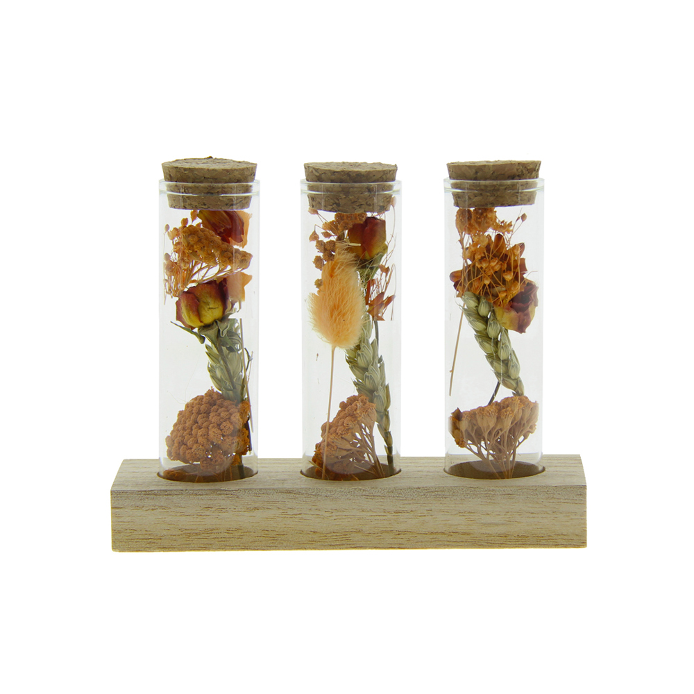 Dried Flowers - Trio tube & wood - kopen of bedrukken - oranje