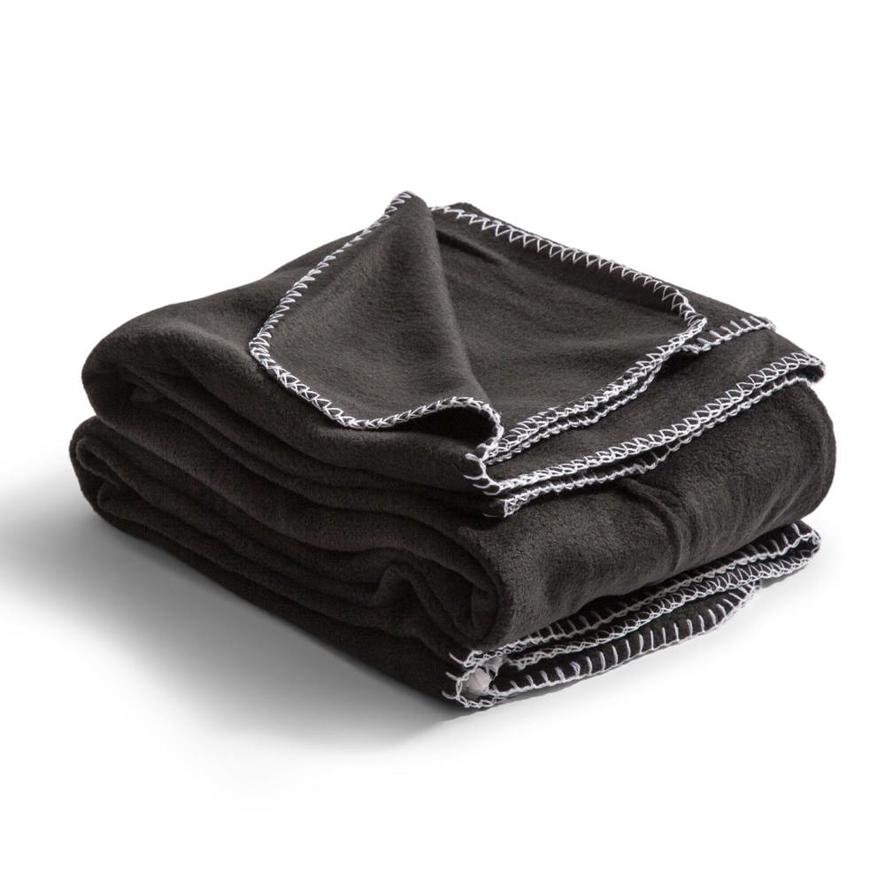 Nightingale fleece poncho 120x160 cm - met logo of onbedrukt bestellen - Zwart
