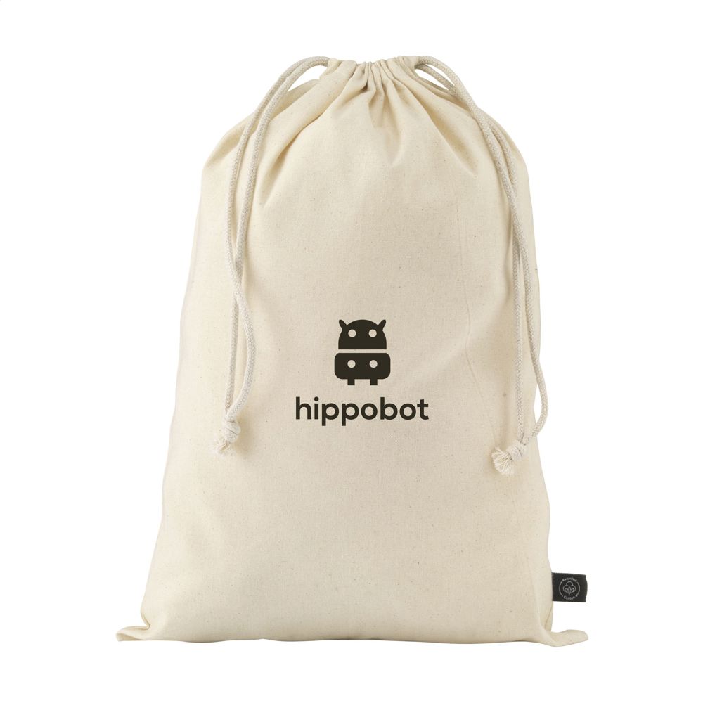 Gift Pouch Naturel GRS Recycled Cotton (150 g/m²) L - bedrukt of onbedrukt verkrijgbaar