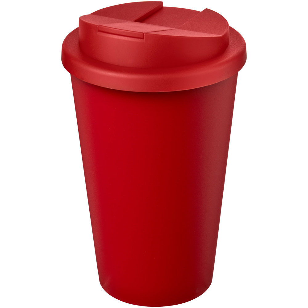 Americano® Eco 350 ml gerecyclede beker met spill-proof deksel - voor bedrijven en relatiegeschenken - rood