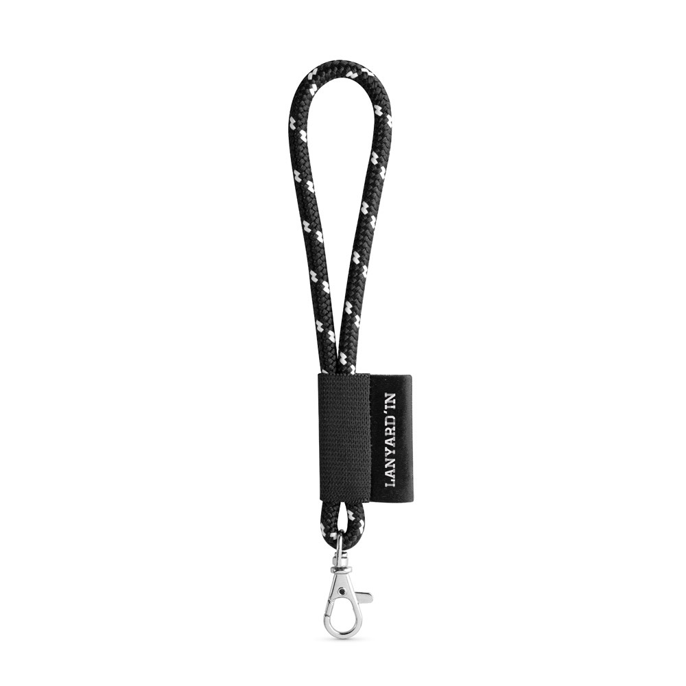 75092. Lanyard Nautic Short Set. Standaard modellen - met logo of onbedrukt bestellen - Zwart, Wit