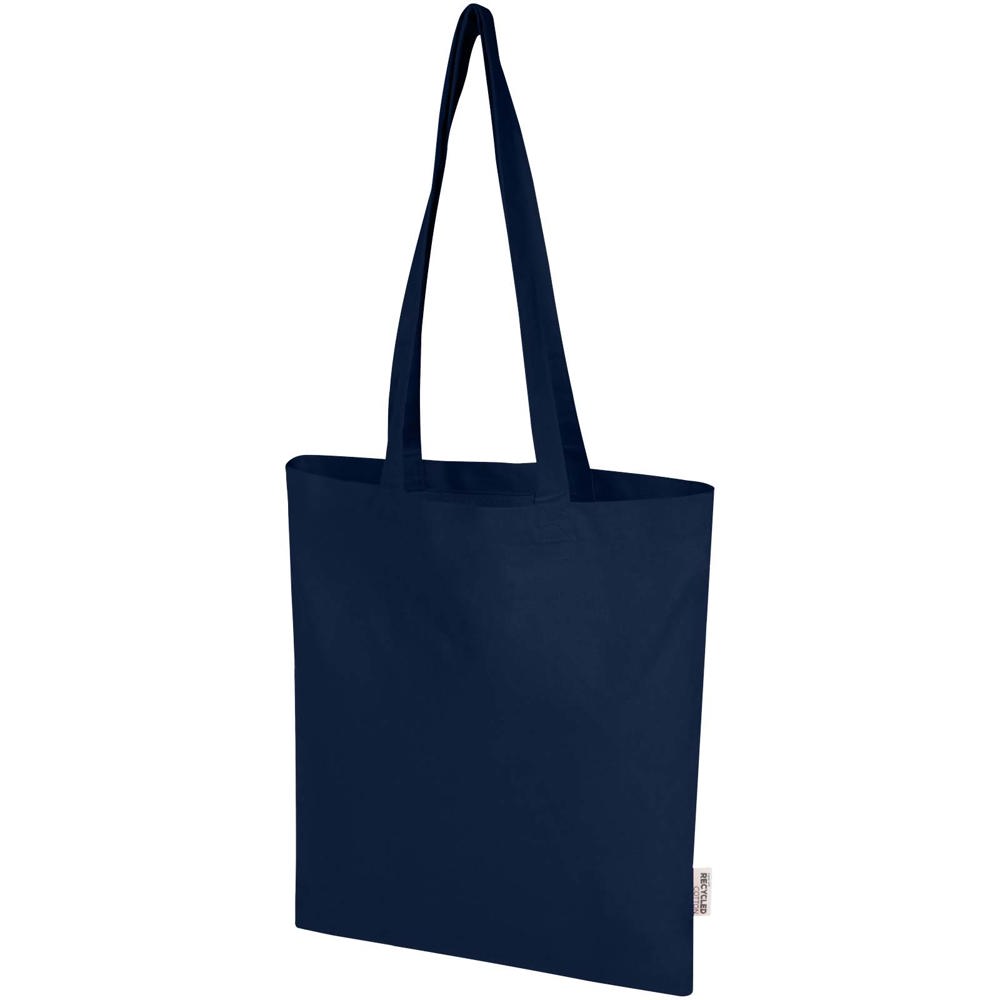 Madras Blend draagtas van 140 g/m² GRS gerecycled katoen 7 l - kopen of bedrukken - Marineblauw