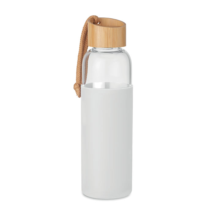 CHAI - Glazen fles 500 ml in pouch - kopen of bedrukken - Wit
