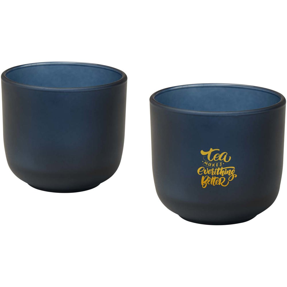 Male glazen bekers van 200 ml met matte afwerking, set van 2