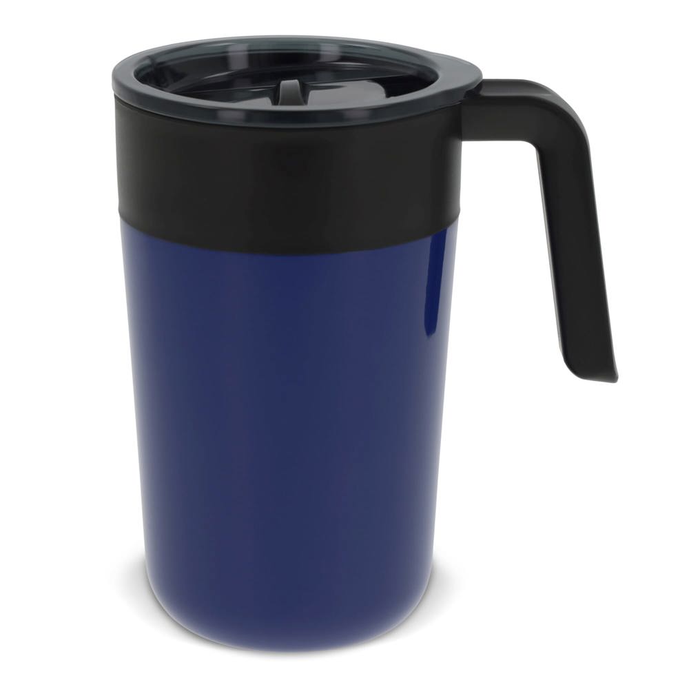 Dubbelwandige koffiebeker 400ml - met logo of onbedrukt bestellen - Donkerblauw