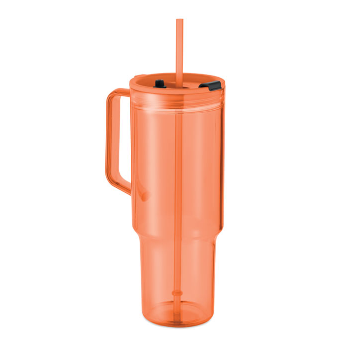 MUGORA - RPET beker 1200ml - bedrukt of onbedrukt verkrijgbaar - transparant oranje