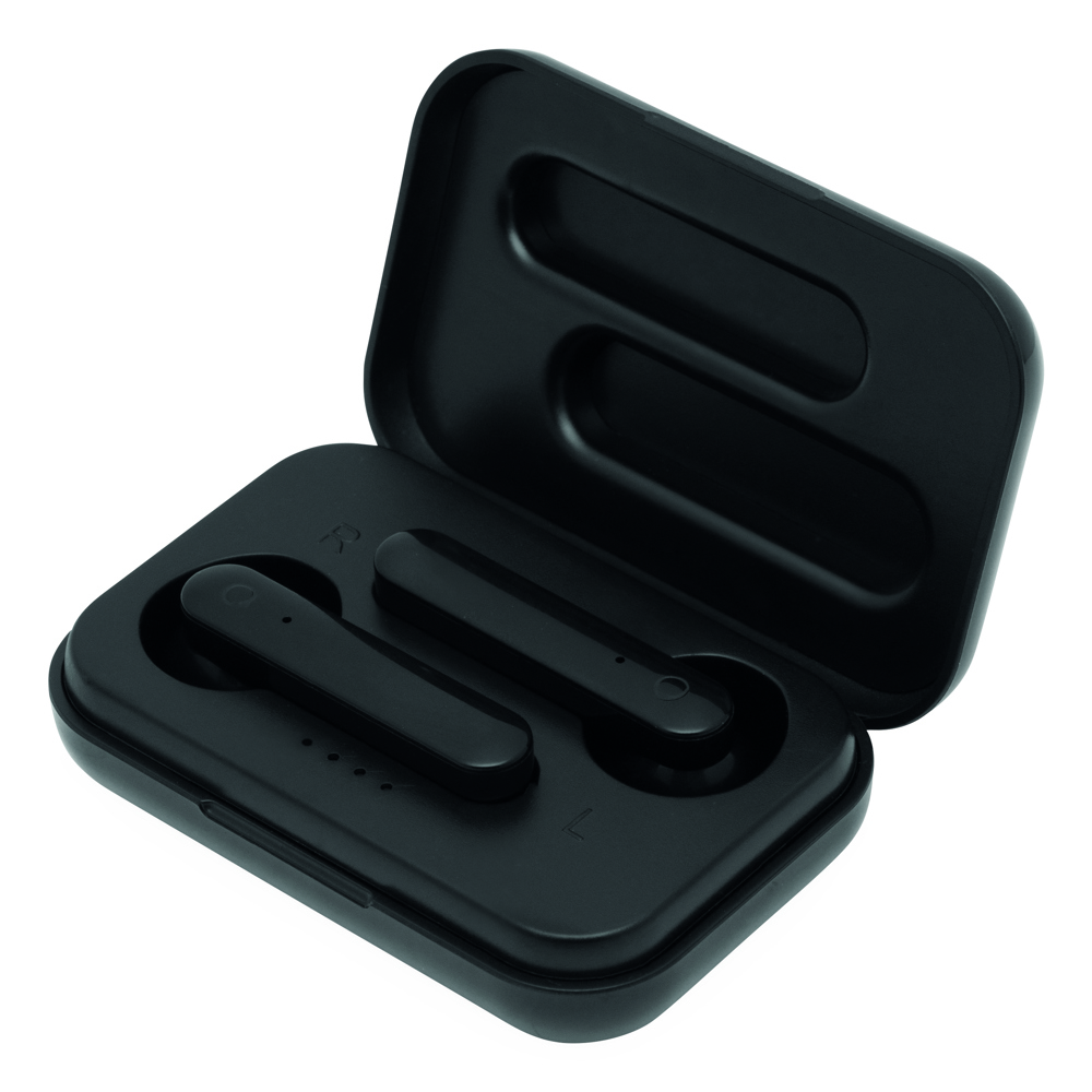 TWINS - Draadloze In-Ear hoofdtelefoon - met logo of onbedrukt bestellen - Zwart