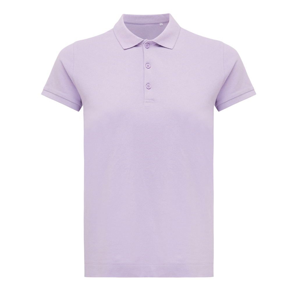 IQONIQ Yosemite dames recycled katoen pique polo - voor bedrijven en relatiegeschenken - lavender (± PMS 15-3716TCX)