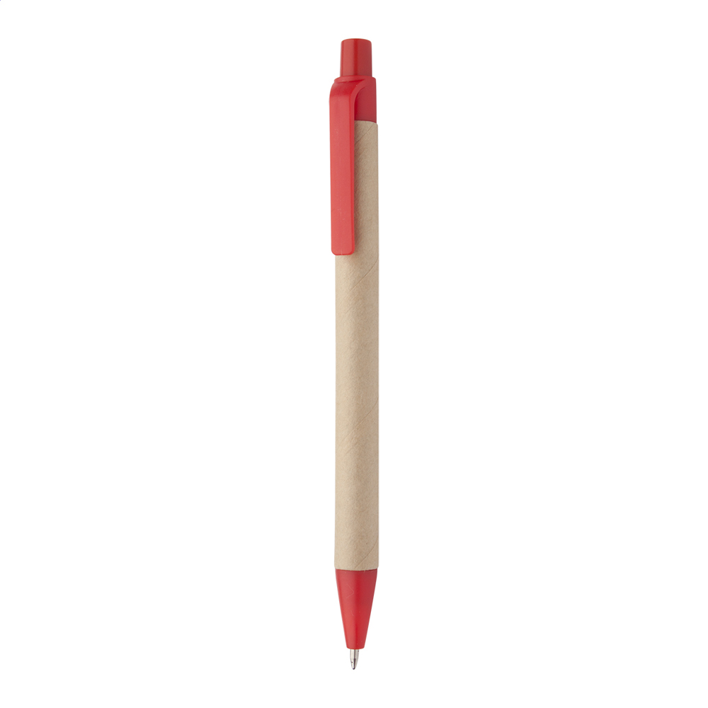 Papper - balpen - bedrukt of onbedrukt verkrijgbaar - rood/natuurlijk