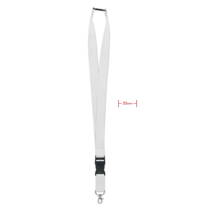WIDE LANY - Lanyard 25mm - bedrukt of onbedrukt verkrijgbaar - wit