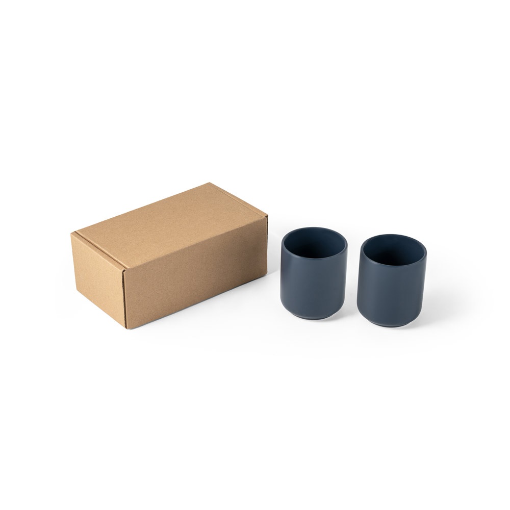 OWENS. Set van keramische kopjes 280 mL - voor bedrijven en relatiegeschenken - Marineblauw