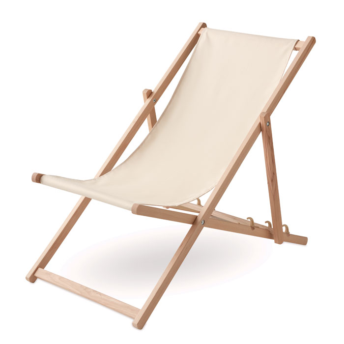 HONOPU - Houten strandstoel - met logo of onbedrukt bestellen - Beige
