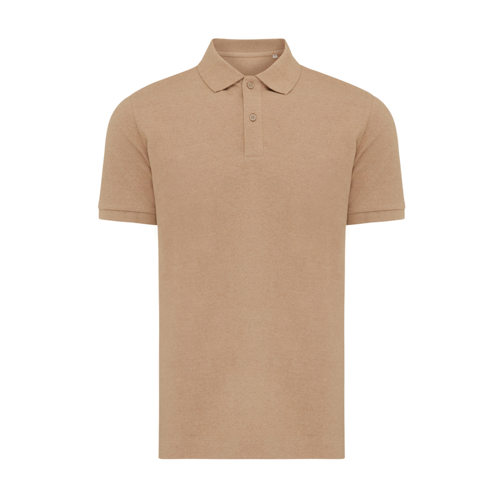 IQONIQ Yosemite gerecycled katoen pique polo - met logo of onbedrukt bestellen - heather brown (± PMS heather brown)