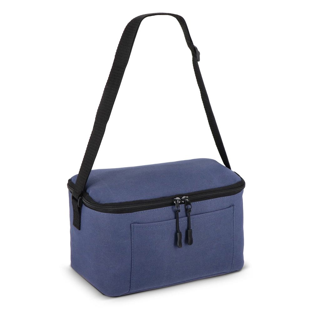 600D gerecycled PET koeltas voor 6 blikjes 25 x 14.5 x 15.5 cm 5 L - bedrukt of onbedrukt verkrijgbaar - Donkerblauw
