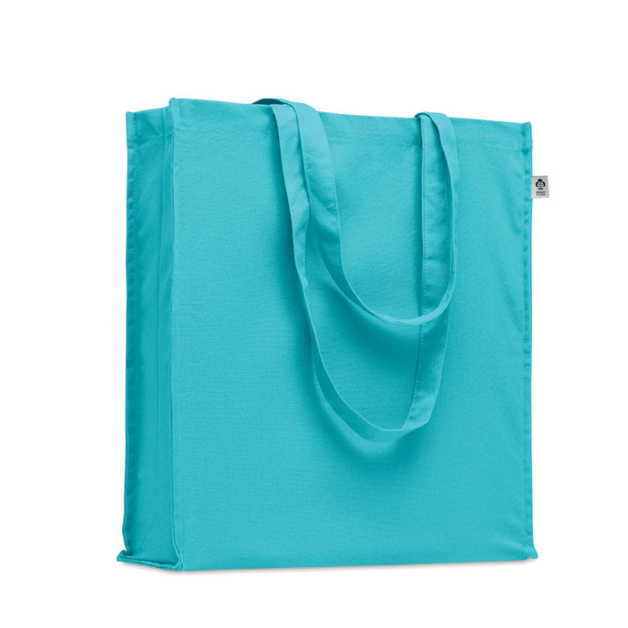 BENTE COLOUR - Boodschappentas organisch katoe - met logo of onbedrukt bestellen - turquoise