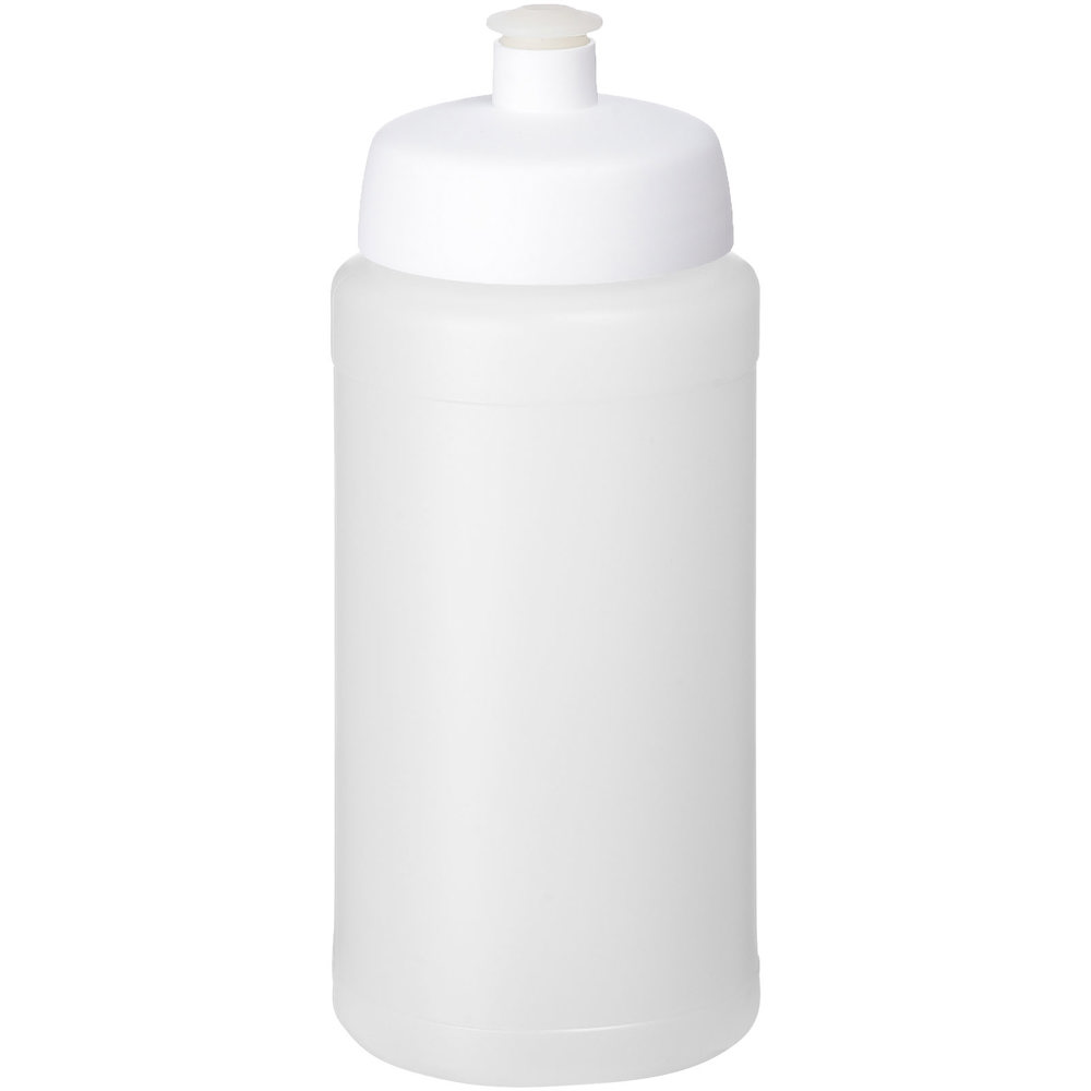 Baseline® Plus 500 ml drinkfles met sportdeksel - met logo of onbedrukt bestellen - Transparent, Wit