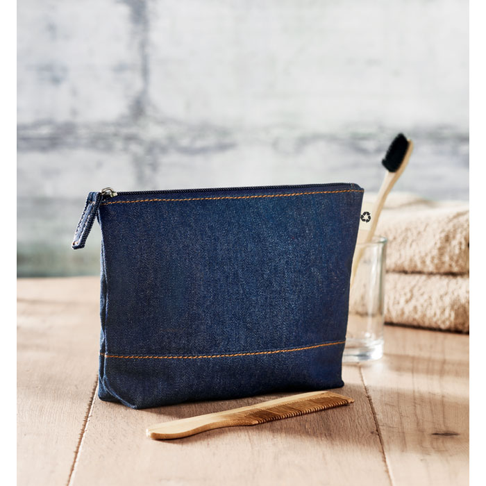 STYLE POUCH - Gerecycled denim toilettasje - kopen of bedrukken