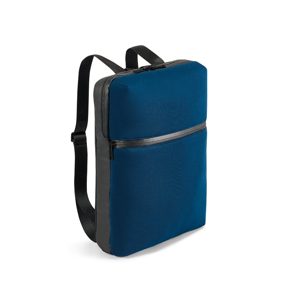 URBAN BACKPACK. 14'' laptop rugzak in softshell en zeildoek - met logo of onbedrukt bestellen - Blauw